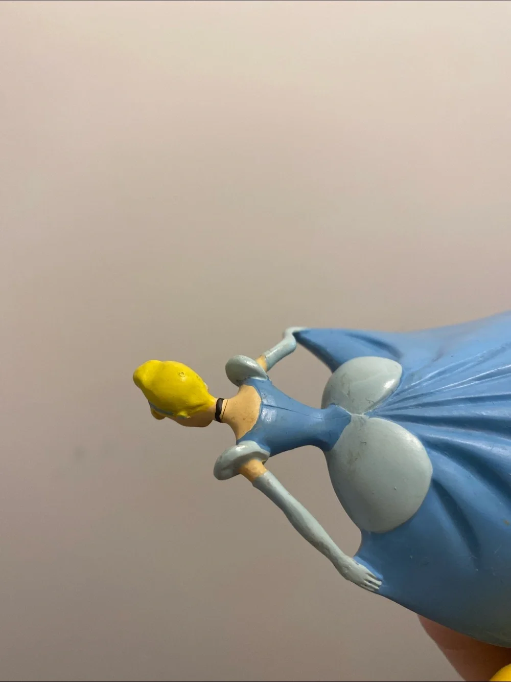 Disney Cinderella Figurine with Blue Gown and Yellow Pumpkin Clock